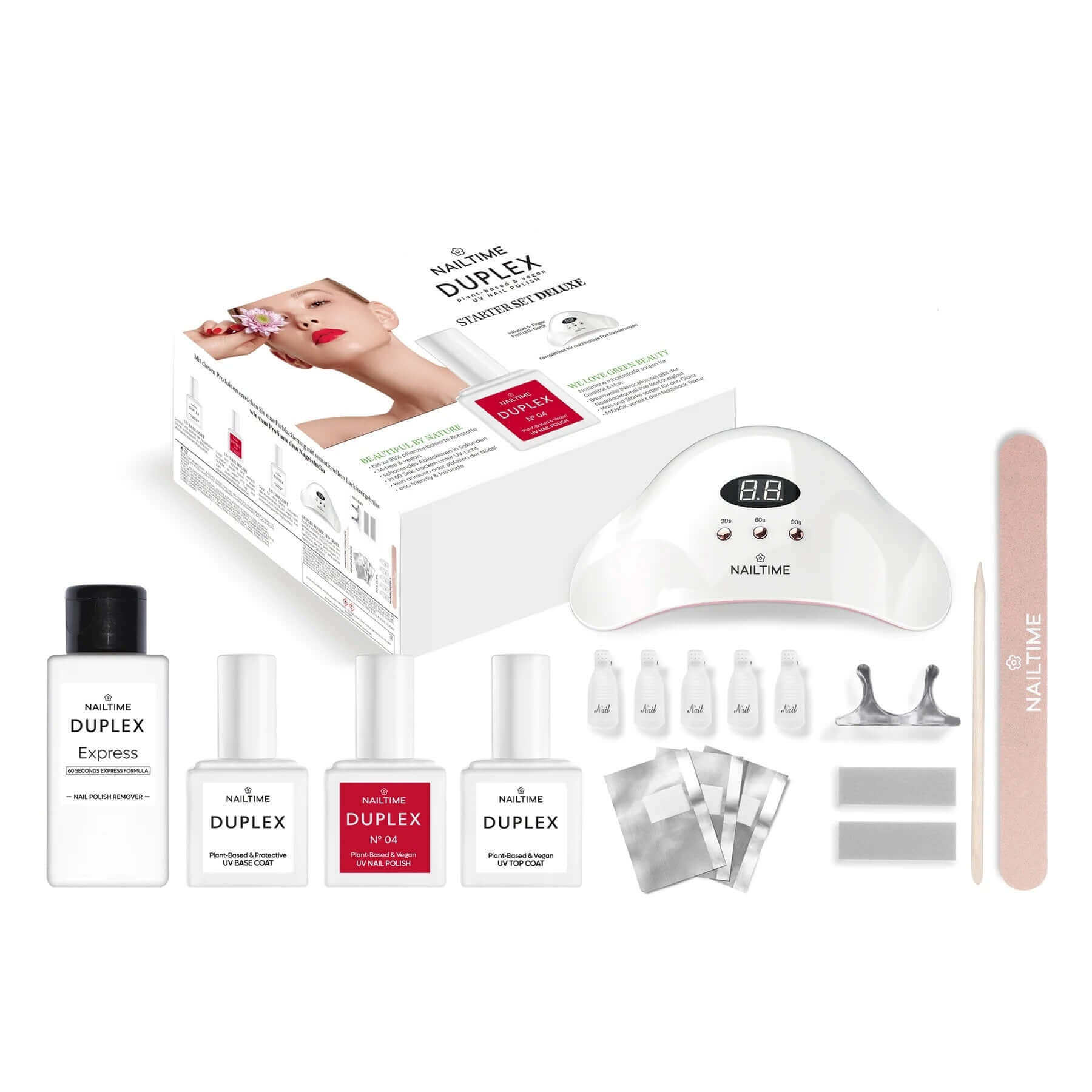 🖌️ Nailtime DUPLEX STARTER SET 🏡 für DIY 💅, inkl. UV-Lampe 💡, Lacke 🌈 und Zubehör 🛠️ für professionelle Ergebnisse in 15 Min!