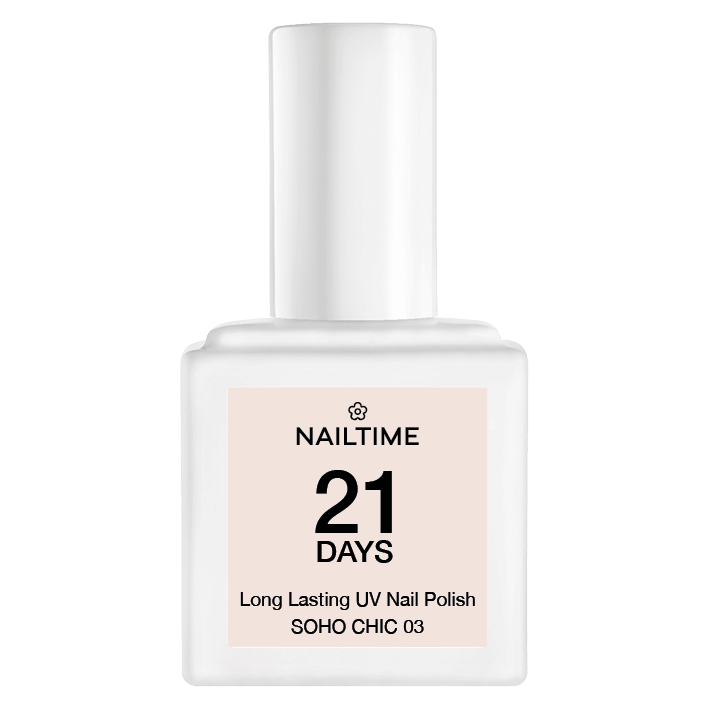 21 DAYS UV Nagellack No.03 SOHO CHIC, vegan, ohne HEMA, bis zu 3 Wochen Haltbarkeit, perfekt für empfindliche Nägel.