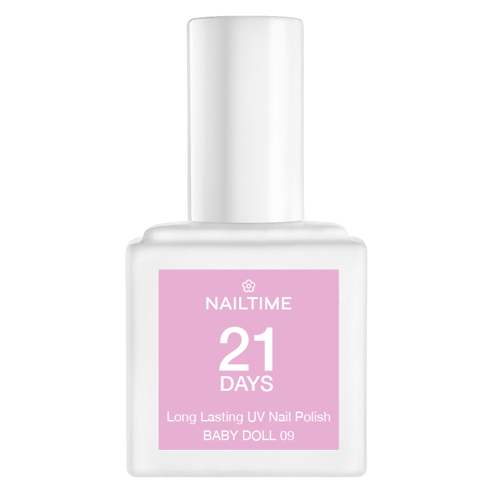 21 DAYS UV Nagellack No.09 Baby Doll in 8ml, perfekter Glanz und Haltbarkeit bis zu 3 Wochen, vegan und tierversuchsfrei.