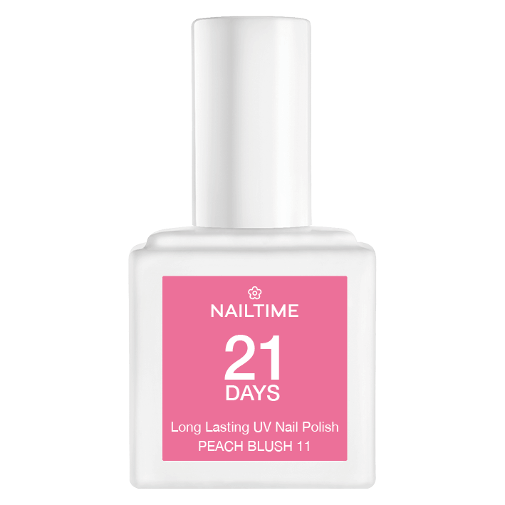 21 DAYS UV Nagellack Peach Blush 11, 8ml, langanhaltende Nagelpflege ohne HEMA, vegan und tierversuchsfrei.