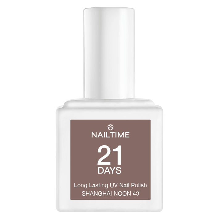 21 DAYS UV Nagellack in Braunton, SHANGHAI NOON 43, perfekt fĂĽr bis zu 3 Wochen Haltbarkeit, vegan und tierversuchsfrei.