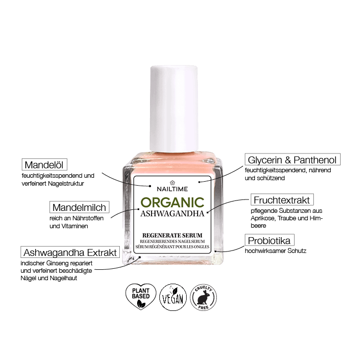 Organic Ashwagandha Regenerate Serum 8ml | Nailtime | Nagellack