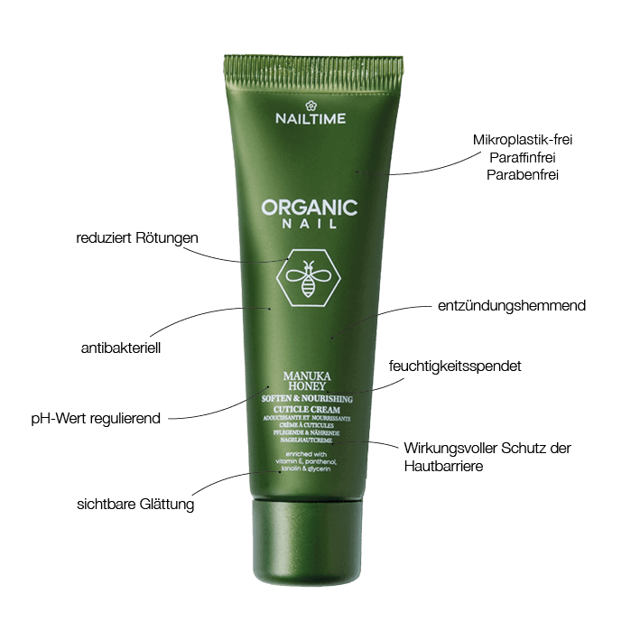 🌿 Organic Manuka Honey Nail Cream 30ml, for hand & nail care, nourishes & protects with anti-bacterial properties.