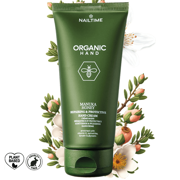 🌿 Organic Manuka Honey Hand Cream 100ml, nourishing & protective for hand and nail care. 🐝✨ Plant-based, cruelty-free.