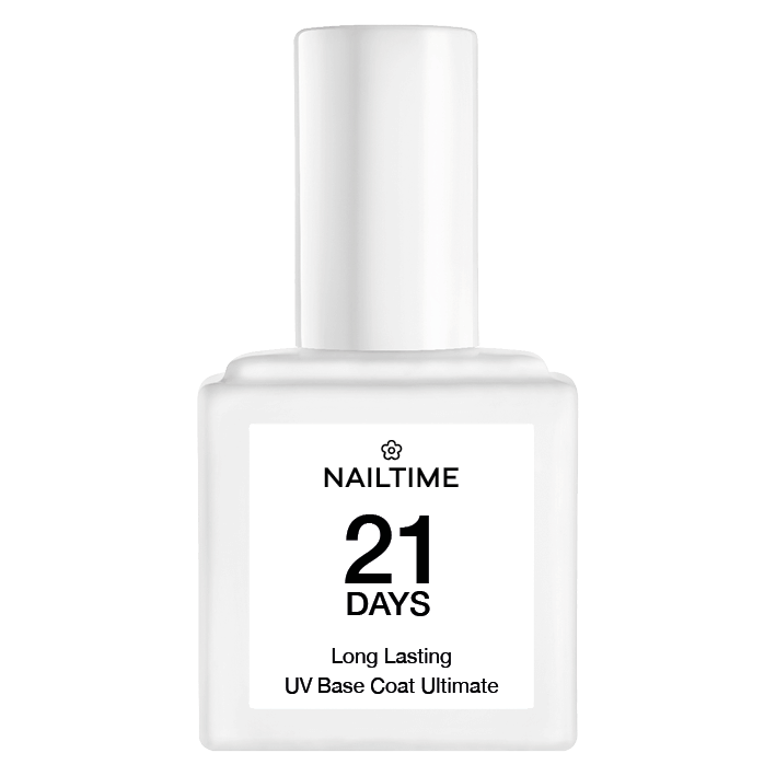 NAILTIME 21 DAYS UV Base Coat Ultimate, vegan, tierversuchsfrei, perfekte Nägel mit bis zu 3 Wochen Haltbarkeit.