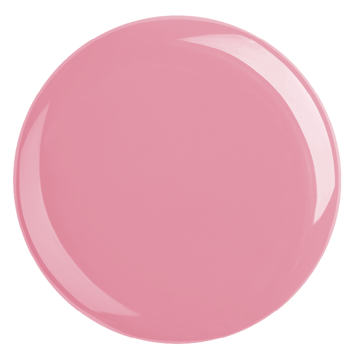 Runder Nagellack in warmem Rosarot, ideal für perfekte Nägel mit intensiver Farbe und Glanz.