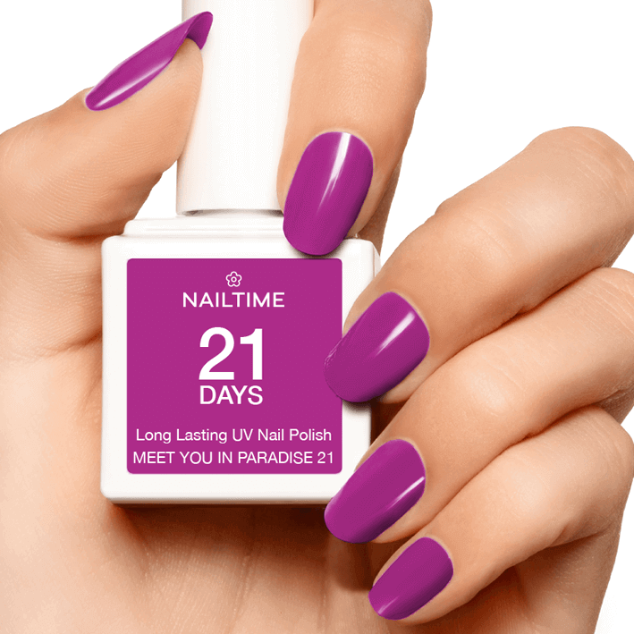21 DAYS UV Nagellack in strahlendem Rosa-Pink für bis zu 3 Wochen Haltbarkeit, vegan und tierversuchsfrei.
