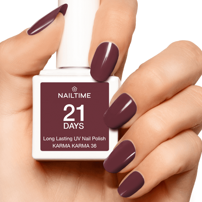 21 DAYS UV Nagellack No.36 Karma Karma in warmem Braun-Beige für perfekte Nägel mit bis zu 3 Wochen Haltbarkeit.