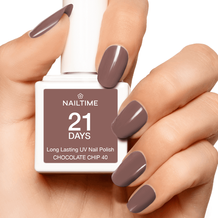 21 DAYS UV Nagellack in CHOCOLATE CHIP 40, perfekte Nägel bis zu 3 Wochen Haltbarkeit, vegan und tierversuchsfrei.