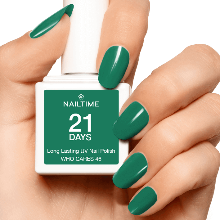 21 DAYS UV Nagellack Nr.46 in klarem frischem Grün, perfekte Nägel mit bis zu 3 Wochen Haltbarkeit.