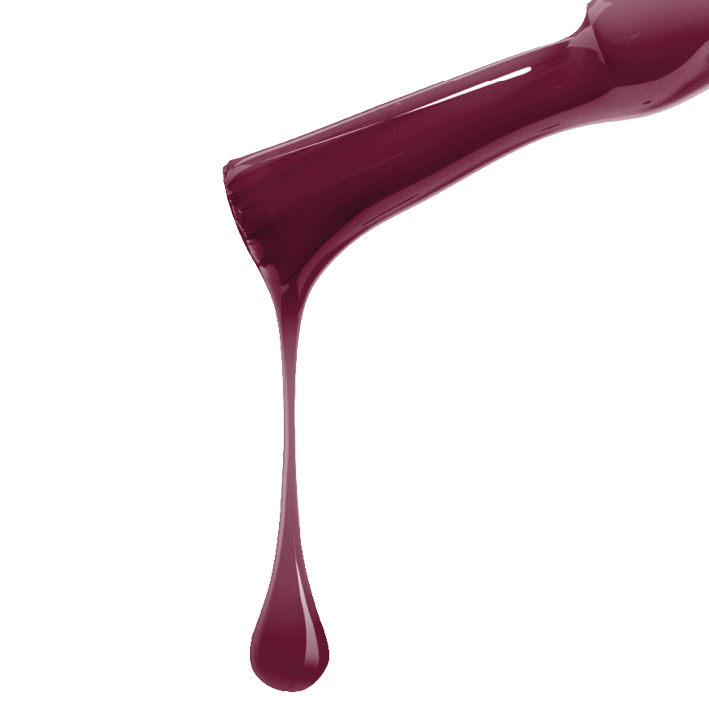 21 DAYS UV Nagellack in kräftigem Rubinrot tropft von Pinsel, perfekt für bis zu 3 Wochen Haltbarkeit.