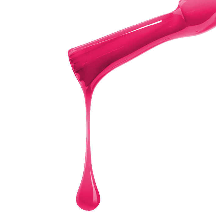 21 DAYS UV Nagellack in leuchtendem Gummibärchenrot, tropfend aus der Flasche für perfekte Nägel.