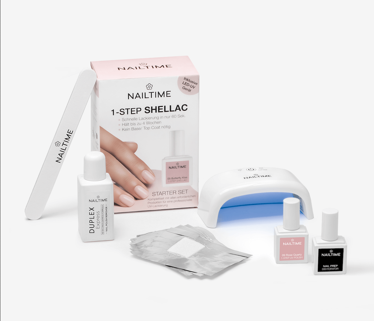 1-STEP UV POLISH Set No.06 Crystal Rose - die perfekte UV-ManikĂĽre in einem Schritt.