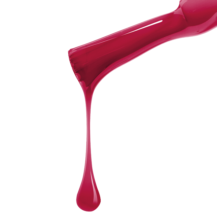 Dripping DUPLEX No.07 Cherry Red UV nail polish showcasing its vibrant cherry hue.