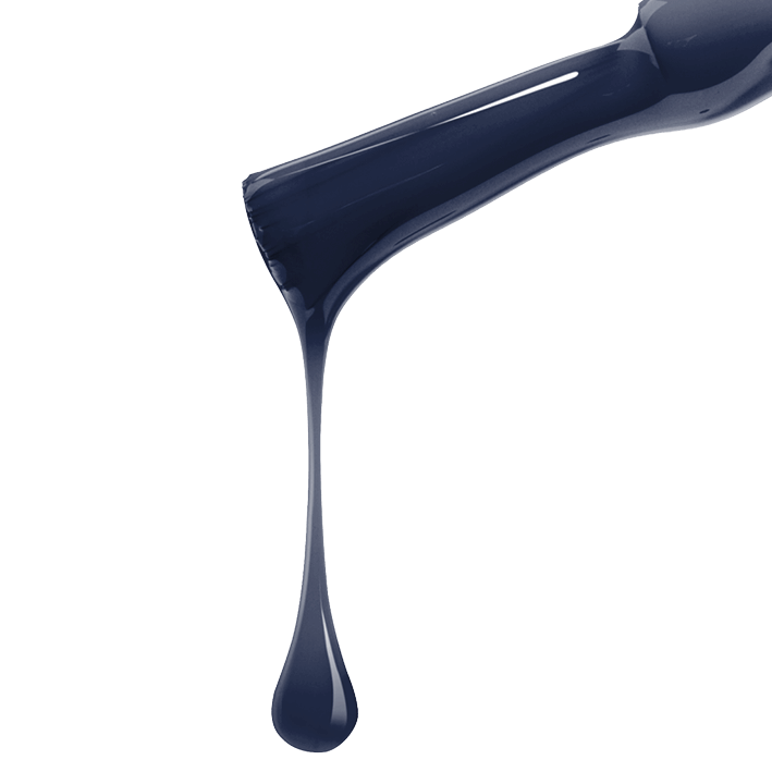 Dripping DUPLEX No.63 Blue Jeans UV BIO Nagellack in rich midnight blue color.