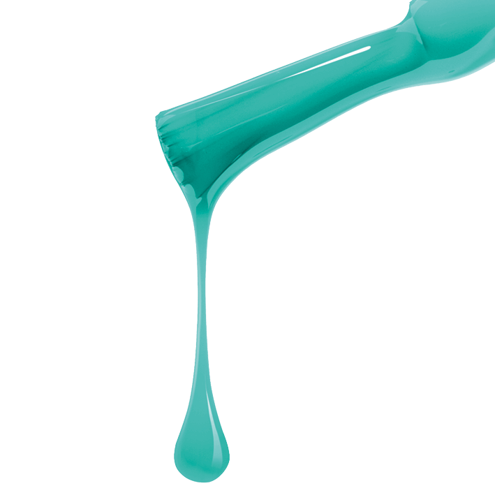 DUPLEX NAIL POLISH No.68 in vibrant jade green, showcasing the smooth drip of plant-based vegan formula.