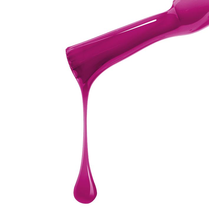 DUPLEX NAIL POLISH No.51 in dark berry red color dripping from the brush, showcasing its plant-based formula.