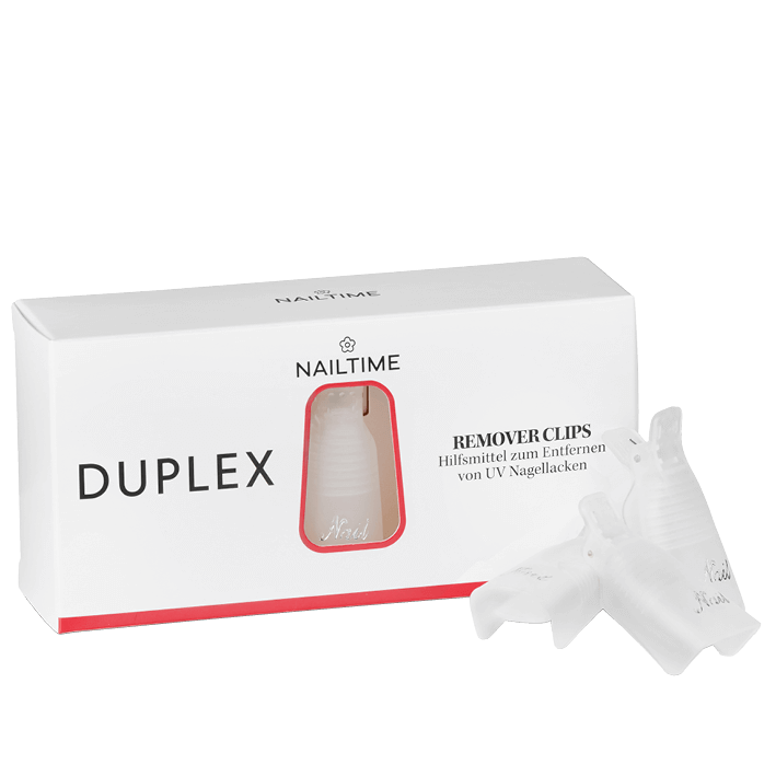 NAILTIME Remover Clips for easy removal of Duplex UV nail polish, reusable and comfortable for all nail shapes.