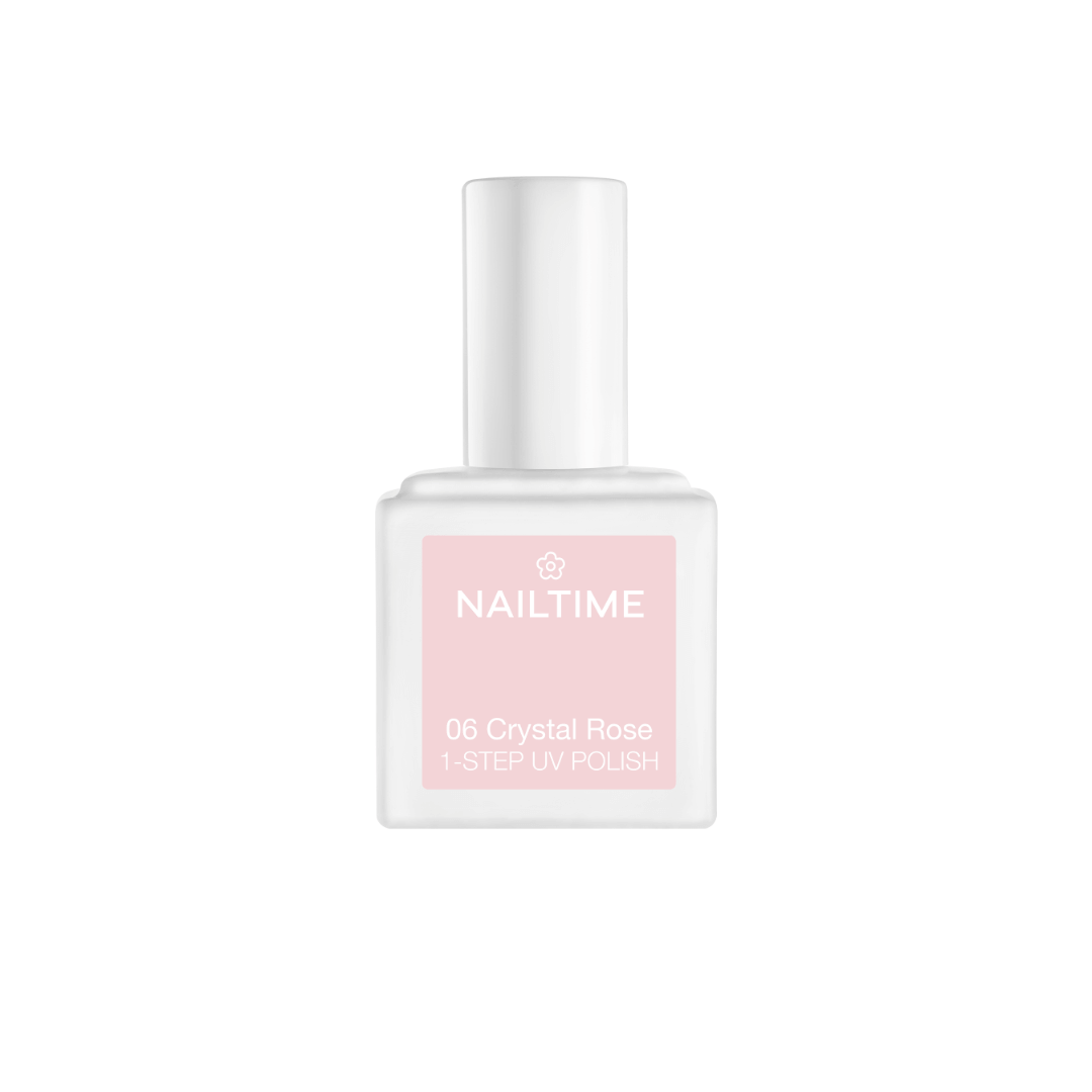 1-STEP UV POLISH No.6 Chrystal Rose – Nagellack in rosa, vereint Base-, Farb- und Topcoat in einem Schritt.