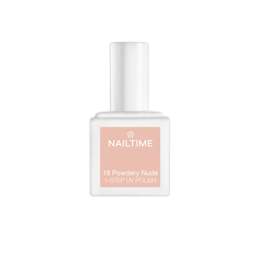 1-STEP UV POLISH in Powdery Nude für perfekt glänzende Nägel – 3in1 UV-Nagellack von NAILTIME.
