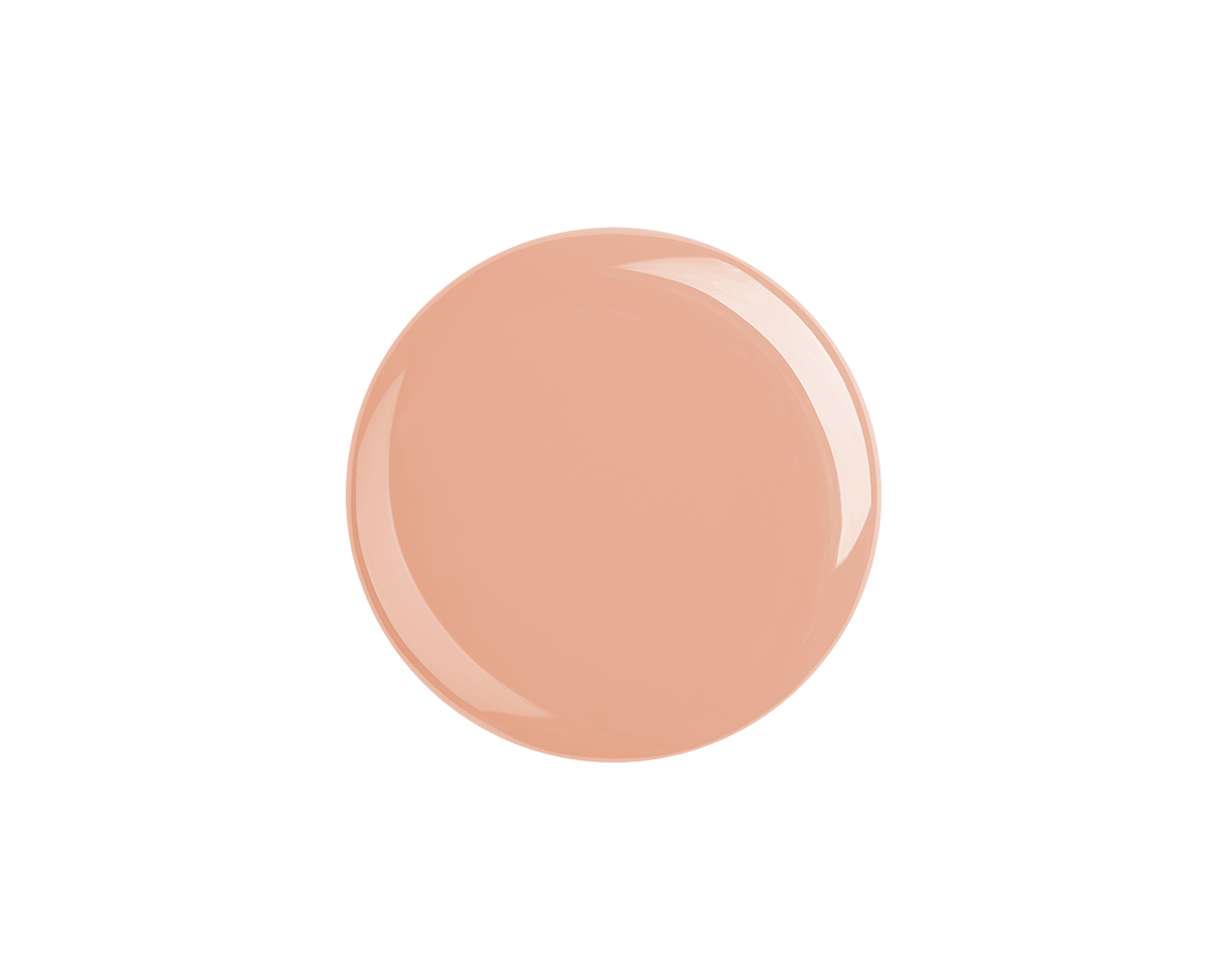 DUPLEX EUPHORIA Apricot Crush Nagellack in einem zarten Nude-Pastellton auf einer runden Farbpalette.