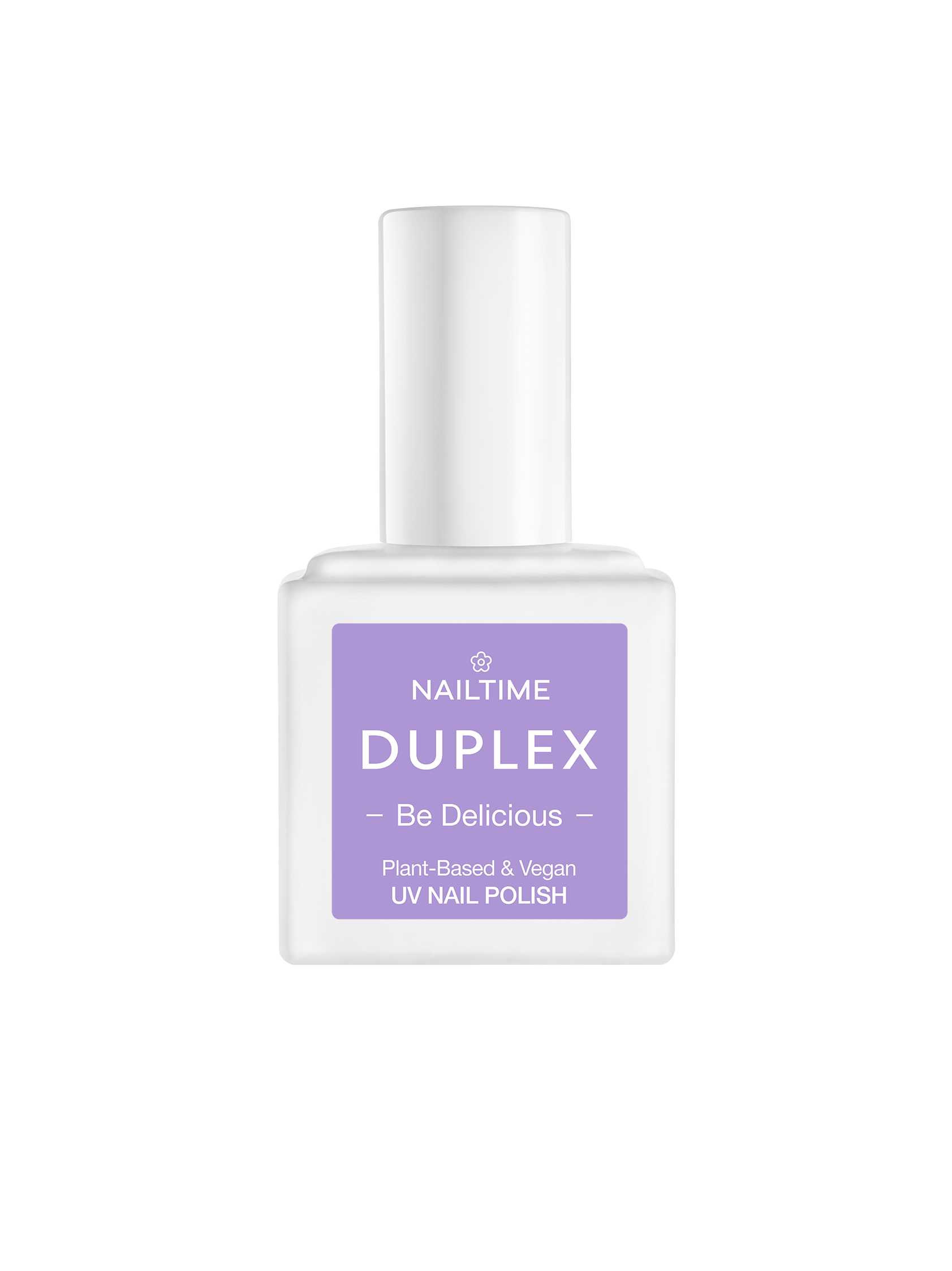 DUPLEX EUPHORIA Be Delicious UV Nagellack in frischem lila Pastell, vegan und pflanzenbasiert, trocknet in 90 Sekunden.