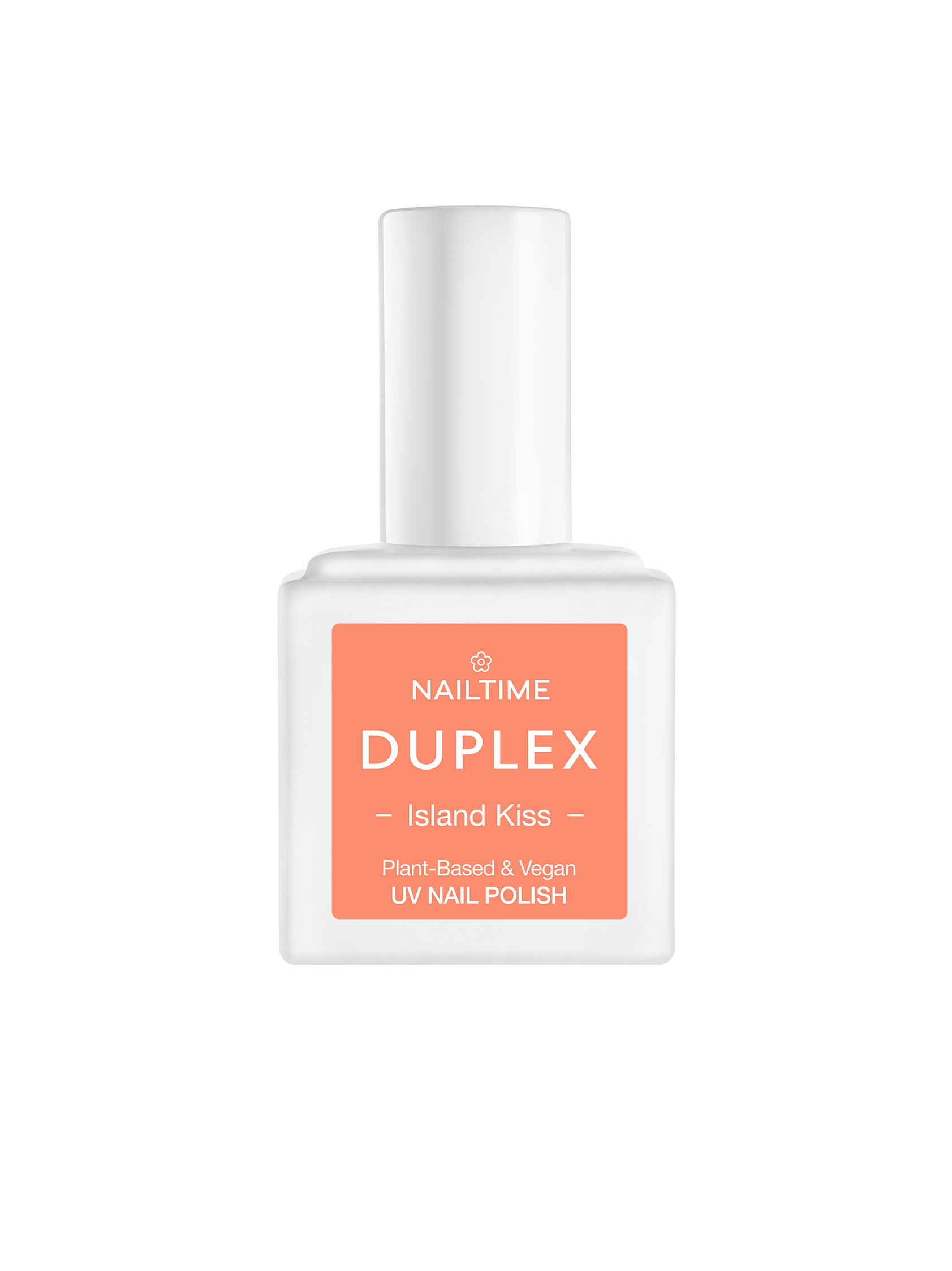 DUPLEX EUPHORIA Island Kiss UV Nagellack in kräftigem Orange, pflanzenbasiert und vegan, trocknet in 90 Sekunden.