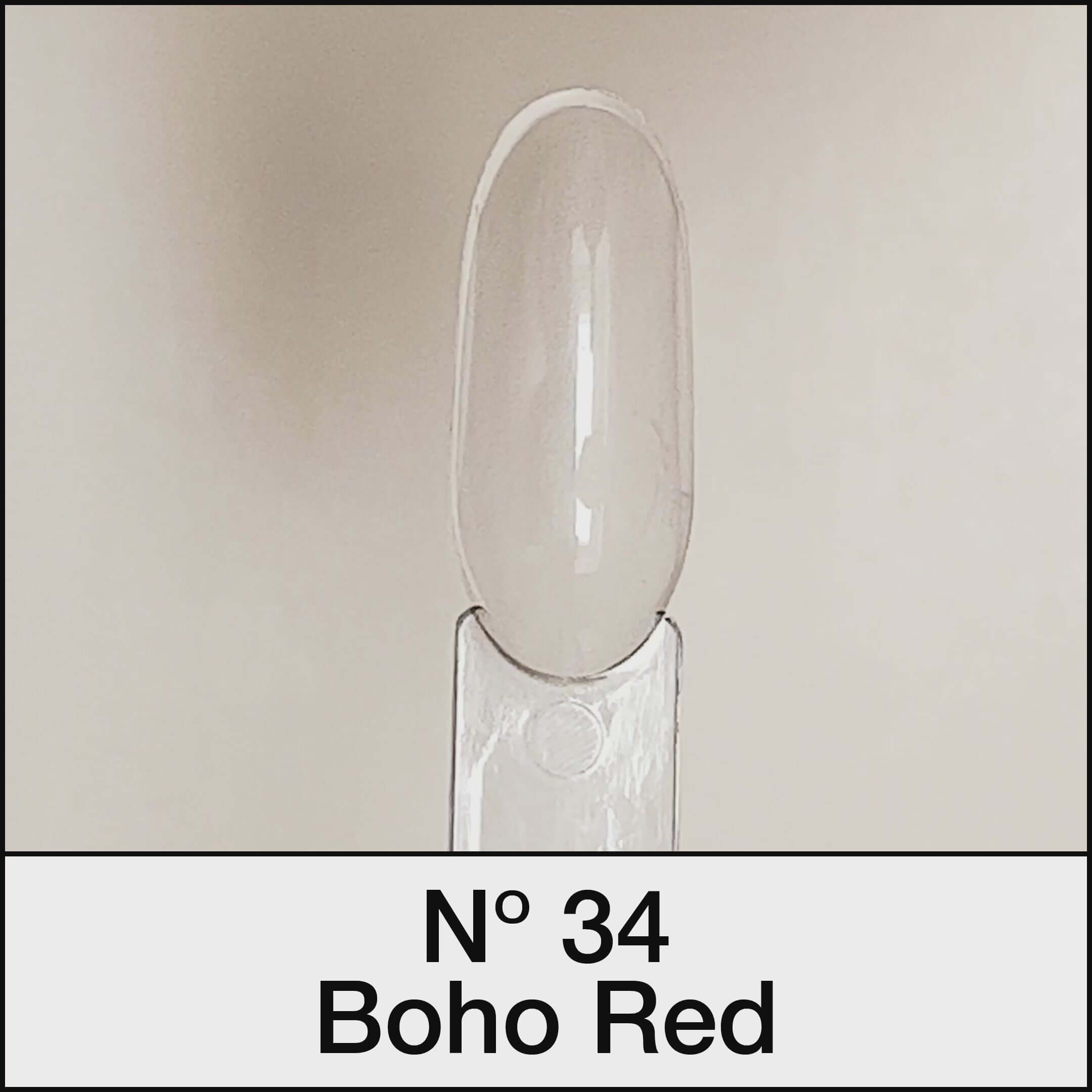 21 DAYS UV Nagellack No.34 Boho Red in kräftigem Kirschrot, ideal für perfekte Nägel mit 3 Wochen Haltbarkeit.