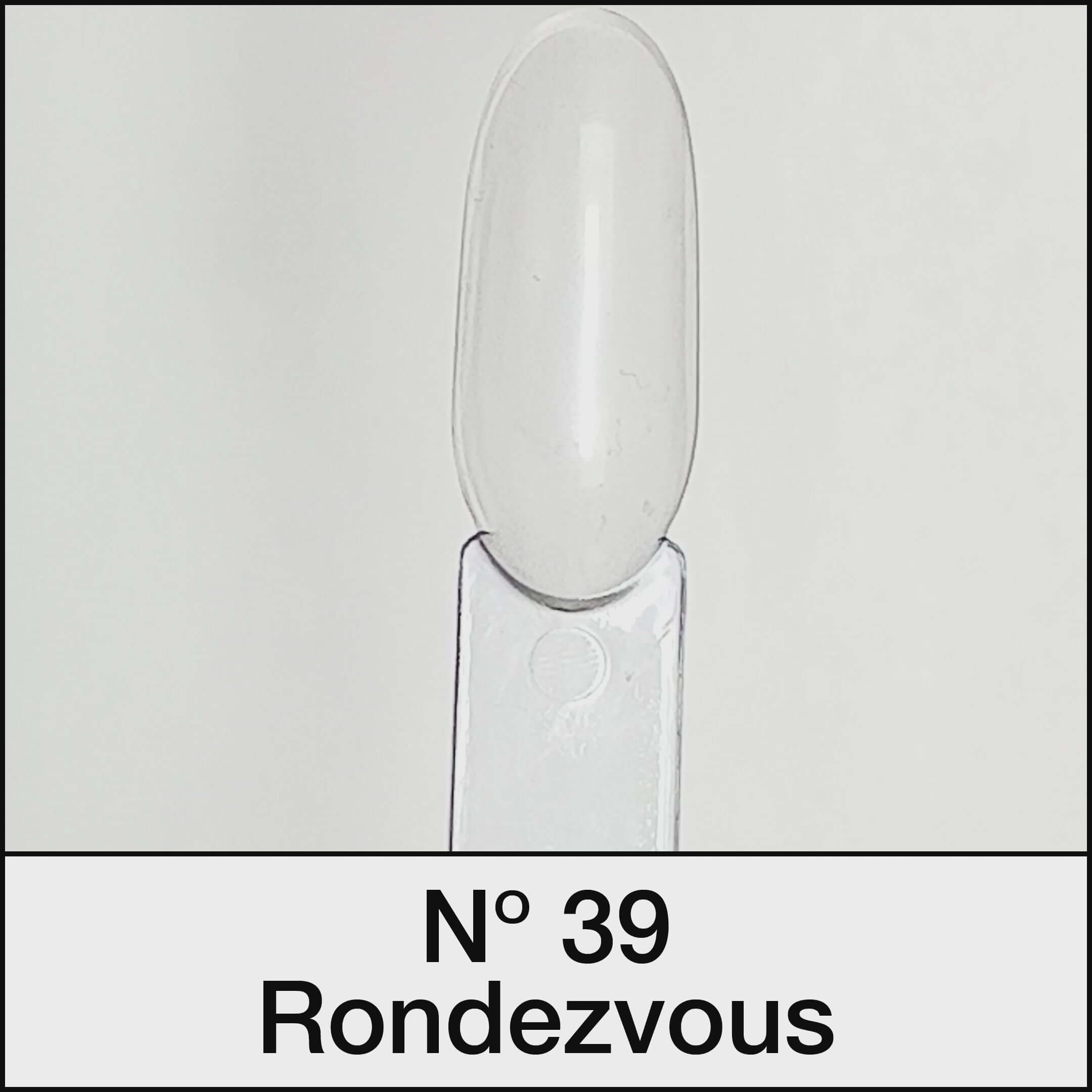 21 DAYS UV Nagellack No.39 Rendezvous auf Farbprobenstab, perfekt für bis zu 3 Wochen Haltbarkeit.