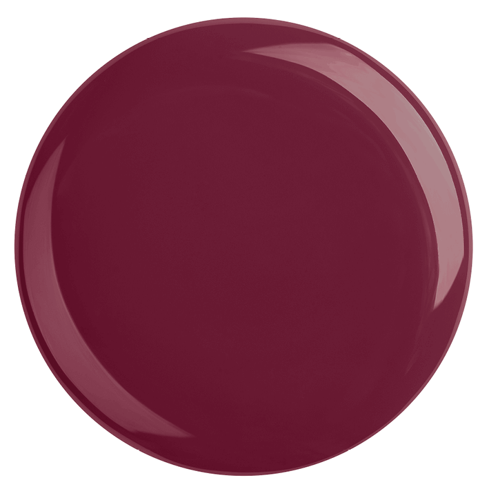 DUPLEX NAIL POLISH No.21 - Miracle, a vibrant raspberry red with purple undertones.