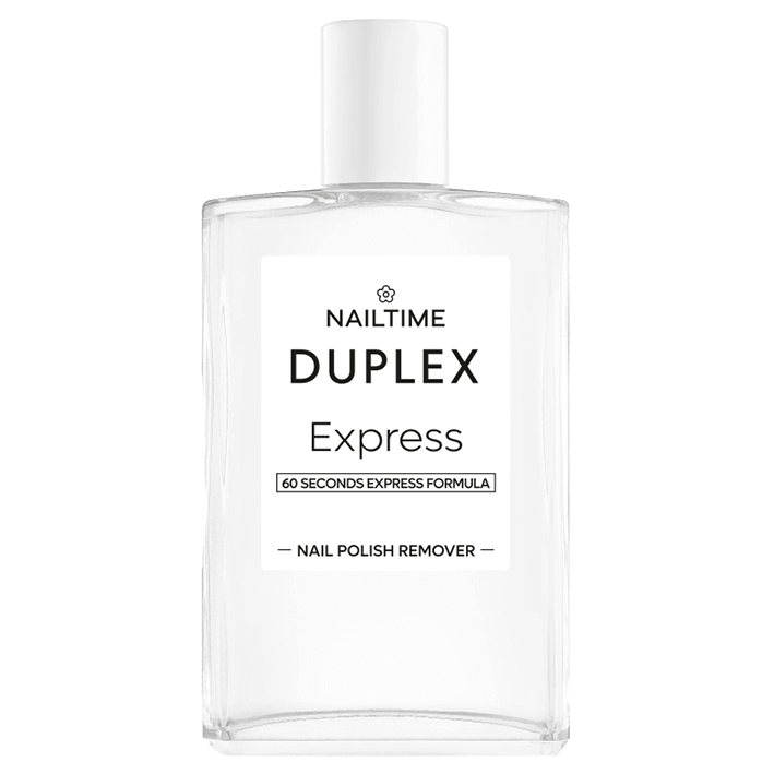 DUPLEX Express Nail Polish Remover, 100ml, quick and thorough removal, vegan, plant-based ingredients.