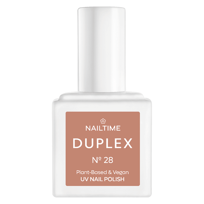 DUPLEX NAIL POLISH No.28 in Chiffon - vegan, plant-based, and UV nail polish, dries in 90 seconds, lasts 3x longer.