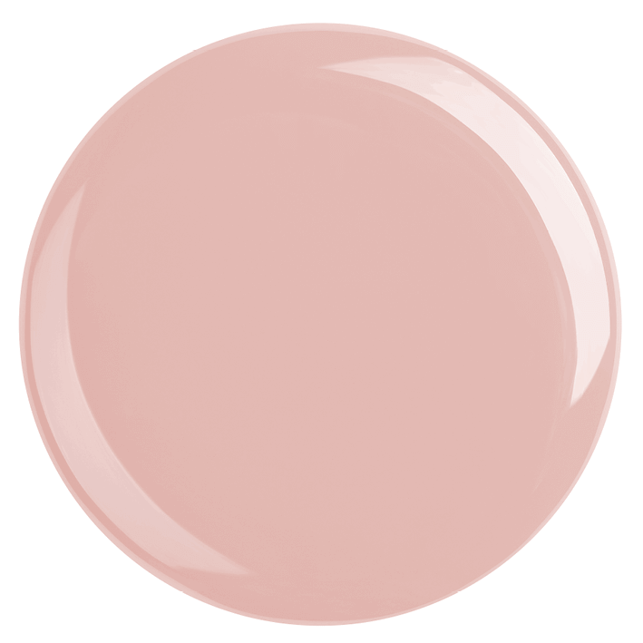 DUPLEX UV BIO Nagellack No.33 Peace Of Mind in soft rosy beige shade on a circular palette.
