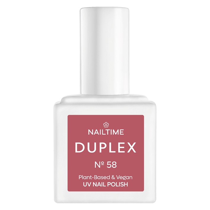 DUPLEX Nail Polish No.58 Wild Romance, plant-based, vegan UV formula, dries in 90 seconds, long-lasting and HEMA-free.