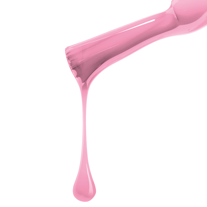 Dropped DUPLEX UV BIO Nagellack in Grenadine, a vibrant flamingo pink vegan nail polish.