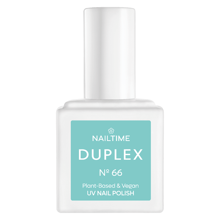 DUPLEX NAIL POLISH No.66 Matcha Tea, plant-based vegan UV nail polish, dries in 60 seconds, long-lasting and HEMA-free.