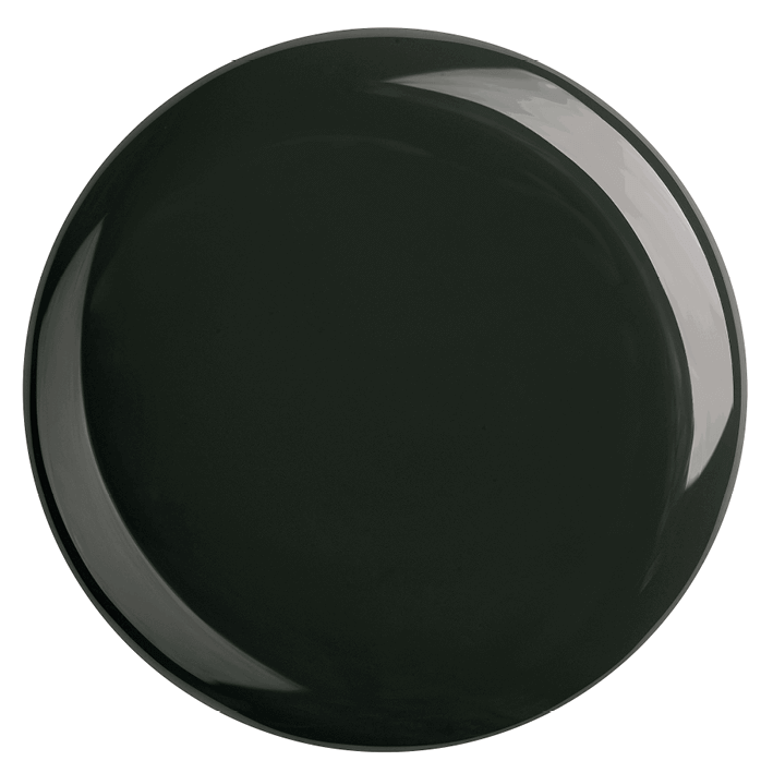 DUPLEX No.71 Heavy Metal vegan UV nail polish in deep black shade on a glossy surface.