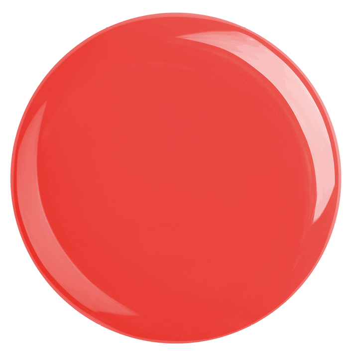 DUPLEX NAIL POLISH No.15 - Tango, a bright orange-red vegan nail polish that dries under LED light.