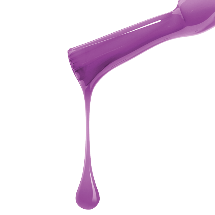 Dripping DUPLEX UV BIO Nagellack No.50 in vibrant purple color, showcasing its plant-based and vegan formula.